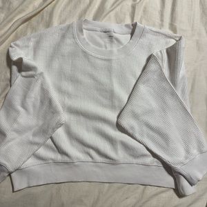Aerie ribbed cropped crew neck sweatshirt